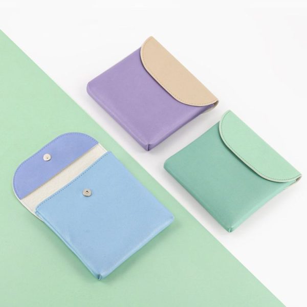 D9900 Simple Lipstick Bag PU Leather Sanitary Storage Bags (Blue) - Image 2