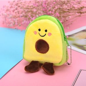 Avocado Fruit Schoolbag Shape Coin Purse Lipstick Data Line Bag (9x8.5x4cm)