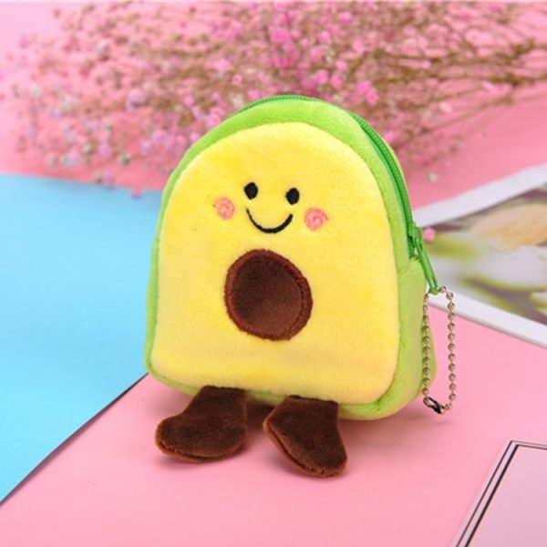 Avocado Fruit Schoolbag Shape Coin Purse Lipstick Data Line Bag (9x8.5x4cm)
