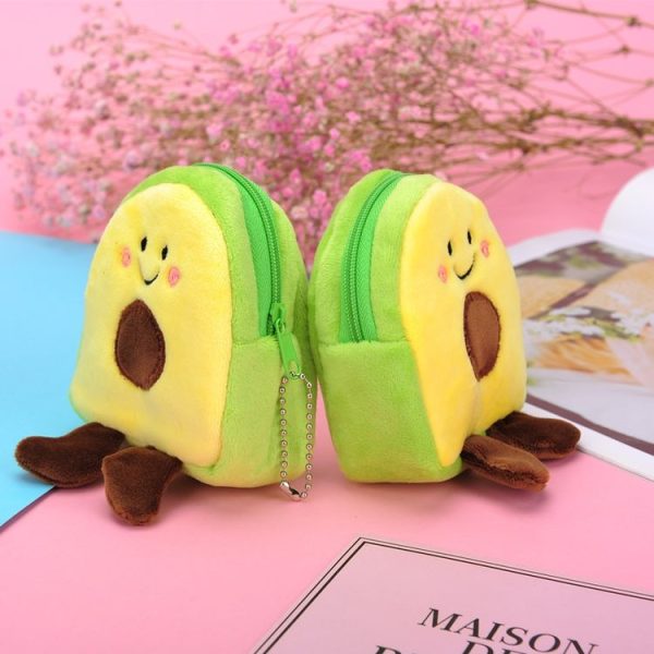Avocado Fruit Schoolbag Shape Coin Purse Lipstick Data Line Bag (9x8.5x4cm) - Image 4