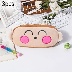 3pcs Children Cute Animal Plush Pencil Bag Stationery Storage Bag, Color: Hip-hop Monkey
