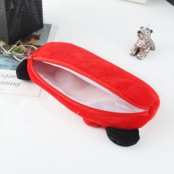 3pcs Children Cute Animal Plush Pencil Bag Stationery Storage Bag, Color: Bowl Pig - Image 3