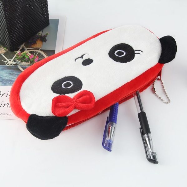 3pcs Children Cute Animal Plush Pencil Bag Stationery Storage Bag, Color: Bowl Pig - Image 4