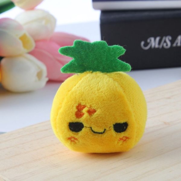 5pcs Cute Fruit And Vegetable Plush Bag Pendant Key Chain, Size: 10cm (Pineapple)