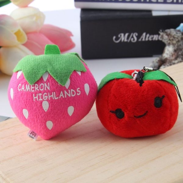 5pcs Cute Fruit And Vegetable Plush Bag Pendant Key Chain, Size: 10cm (Pineapple) - Image 5