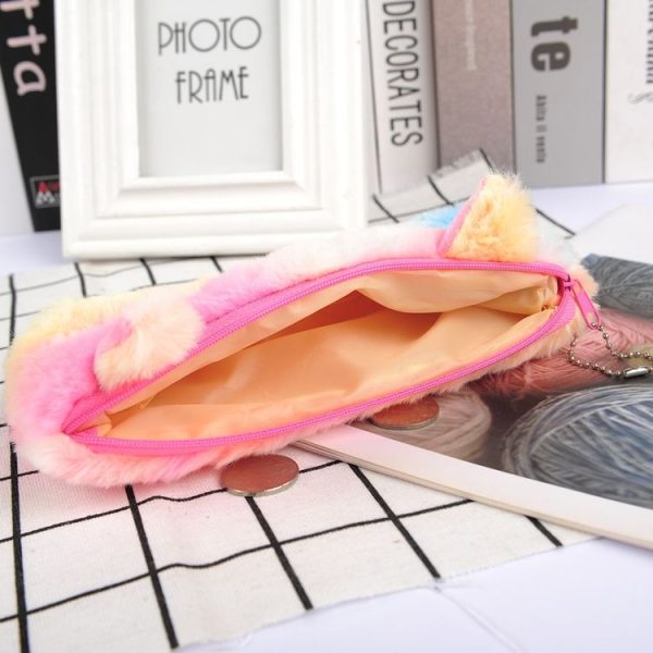 3pcs Laser Color Kitten Plush Student Stationery Pencil Case (Concentration) - Image 3