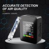 5 In 1 Temperature Humidity TVOC HCHO CO2 Large Screen Display Power Digital Air Quality Monitor (Black) - Image 5