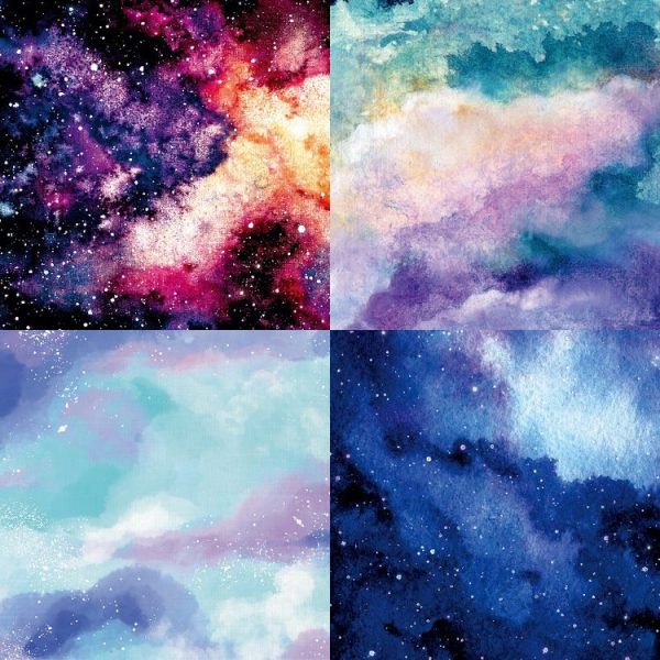 6 Inch 24 Sheets Scrapbooking Background Paper Art Handmade Crafts (Watercolor Starry Sky) - Image 3