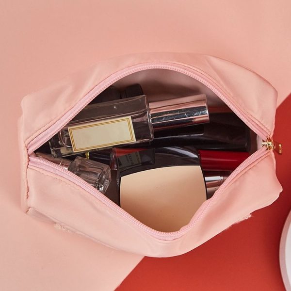 H6572 Letter Embroidered Nylon Travel Toiletry Bag Portable Cosmetic Bag (Pink) - Image 6