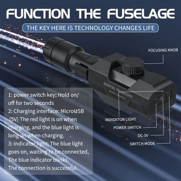 W007 WIFI Digital Telescope 70X Wireless Motion Detection Monitor Monocular With Metal Tripod - Image 4