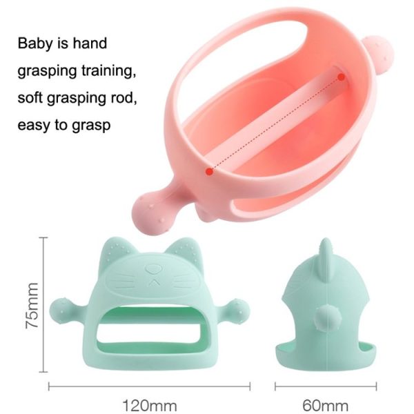Baby Anti-eating Hand Cover Boiled Silicone Soothing Teeth Stick (Transparent) - Image 3