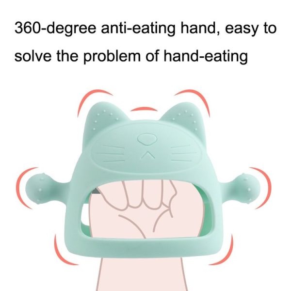 Baby Anti-eating Hand Cover Boiled Silicone Soothing Teeth Stick (Transparent) - Image 6