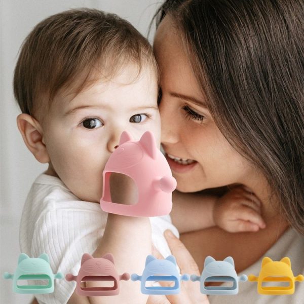 Baby Anti-eating Hand Cover Boiled Silicone Soothing Teeth Stick (Transparent) - Image 7