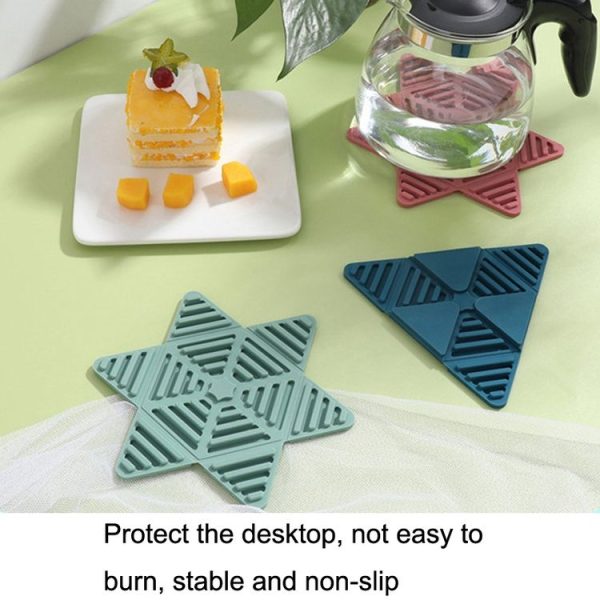 Folding Pot Cushion Silicon Tea Cup Insulation Pad House Table Non-slip Place Mats (Royal Blue) - Image 4