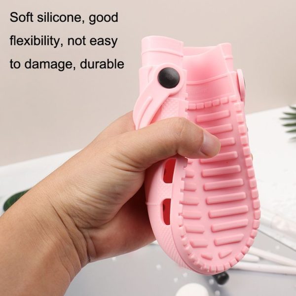 Portable Makeup Pen Storage Frame Multifunctional Silicone Makeup Tool Storage Box (Pink) - Image 5