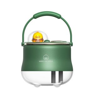 ICARER FAMILY F08 Cartoon Desktop Double Spray Humidifier with Night Light, Spec: Plug-in (Green)