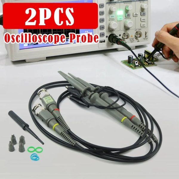 2pcs P6100 Oscilloscope Probe DC-100MHz BNC Connectors Scope Clip Probe - Image 8
