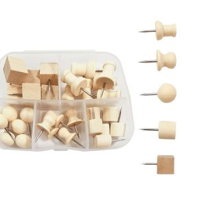 Wooden Log Thumbtack Set Sticky Note Fixed Tack, Specification: 5 Grid Box