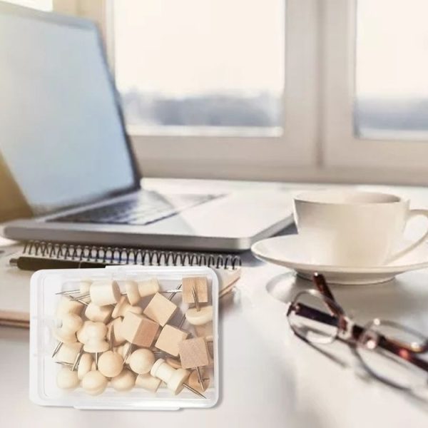 Wooden Log Thumbtack Set Sticky Note Fixed Tack, Specification: 5 Grid Box - Image 6