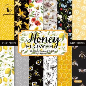 2sets 24 Sheets Bee Honey Scrapbooking Background Paper Art Handmade Crafts