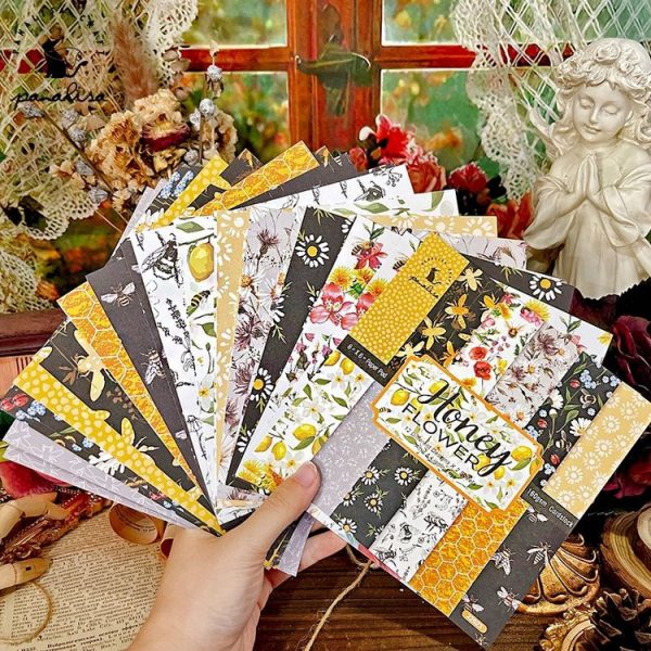 2sets 24 Sheets Bee Honey Scrapbooking Background Paper Art Handmade Crafts - Image 2