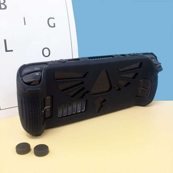 Steam Deck V V4-1 Pocket Consoles Silicone Non-slip Protective Case with Holder Function (Black) - Image 3