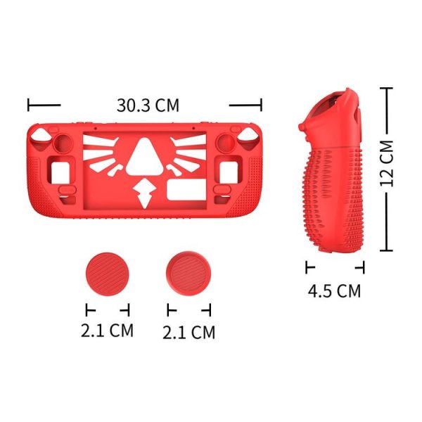 Steam Deck V V4-1 Pocket Consoles Silicone Non-slip Protective Case with Holder Function (Black) - Image 4