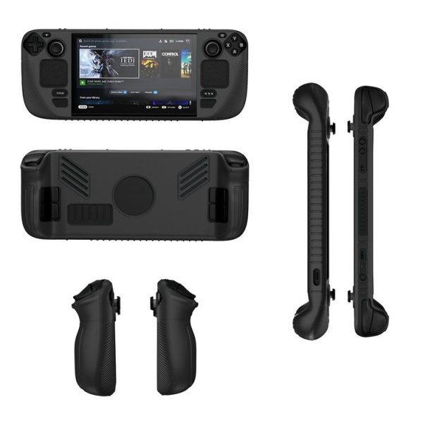 Steam Deck V3 Non-slip Silicone Protective Case for Pocket Consoles (Black)