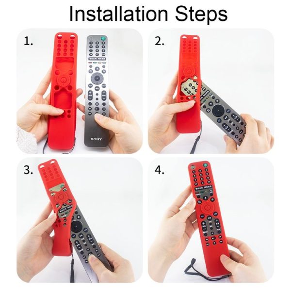 Y46 Remote Control Anti-Fall Silicone Protective Case For Sony RMF-TX600C / P / U / E 500U / E (Red) - Image 6