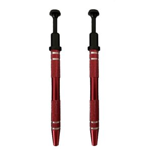 2pcs IC Chip Picker Electronic Component Parts Picker Capacitor IC Grabber Clips (Red)