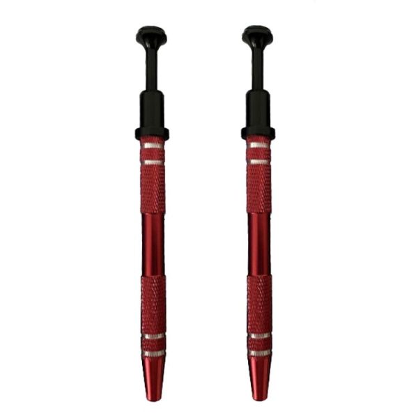 2pcs IC Chip Picker Electronic Component Parts Picker Capacitor IC Grabber Clips (Red)