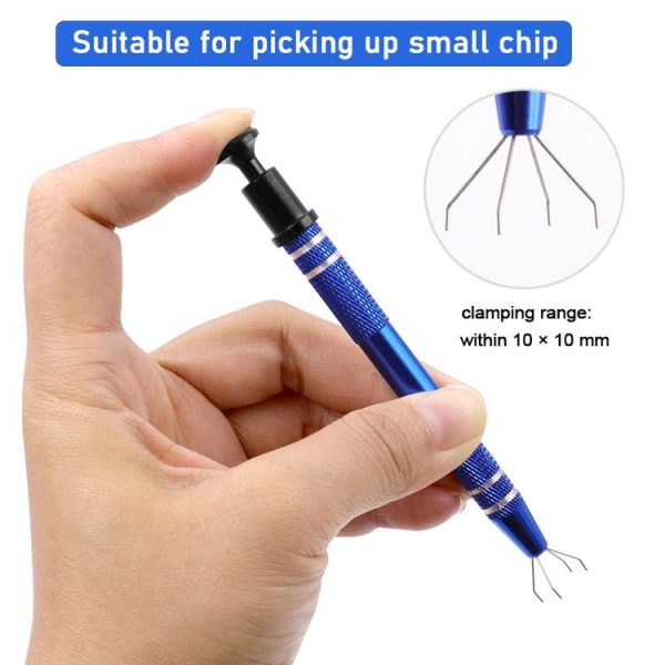 2pcs IC Chip Picker Electronic Component Parts Picker Capacitor IC Grabber Clips (Red) - Image 4