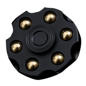 EDC Removable Fingertip Spinner Revolver Clip Pure Brass Stress Relief Toys (Black)