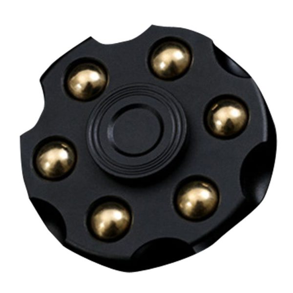 EDC Removable Fingertip Spinner Revolver Clip Pure Brass Stress Relief Toys (Black)