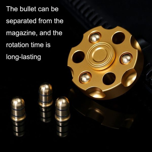 EDC Removable Fingertip Spinner Revolver Clip Pure Brass Stress Relief Toys (Black) - Image 4