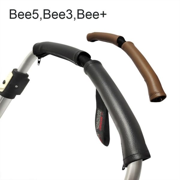 Bugaboo Bee Series Stroller Armrests PU Leather Zipper Protector (Black) - Image 3