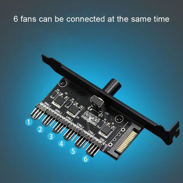 PIC Bit Case Cooling Fan Control Switch PWM 6 Way Computer Fan Speed Controller (Big 4Pin) - Image 3