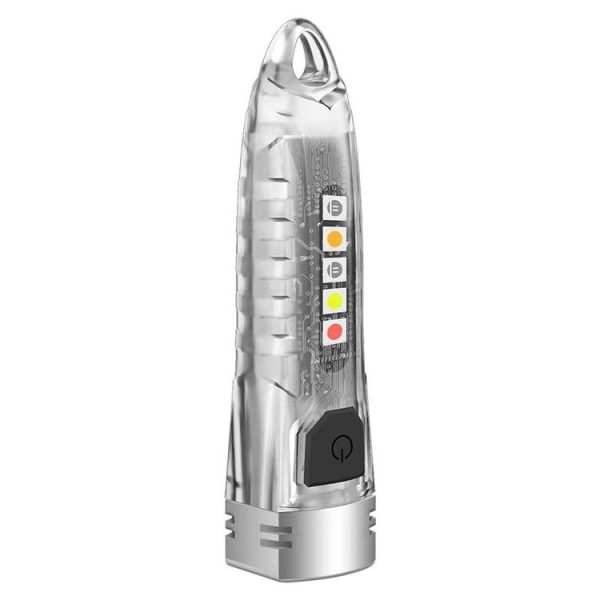 V1 Keychain Lantern Mini Light Flashlight Multifunctional Outdoor Home Flashlight (Transparent White)