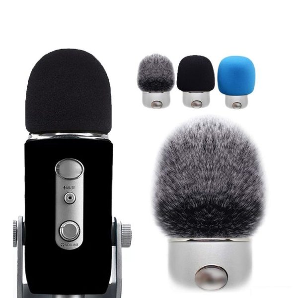 Blue Yeti Pro Anti-Pop and Windproof Sponge / Fluffy Microphone Cover, Color: Black Sponge - Image 2