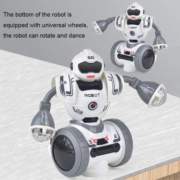 Intelligent Early Education Sound and Light Mechanical Robot Toys, Color: 16 Blue - Image 4