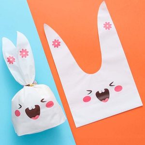 1bag Cartoon Rabbit Ears Gift Packaging Bags Candy Baking Snowflake Cookies Bags, Size: 10x17cm (Bucktooth Rabbit)
