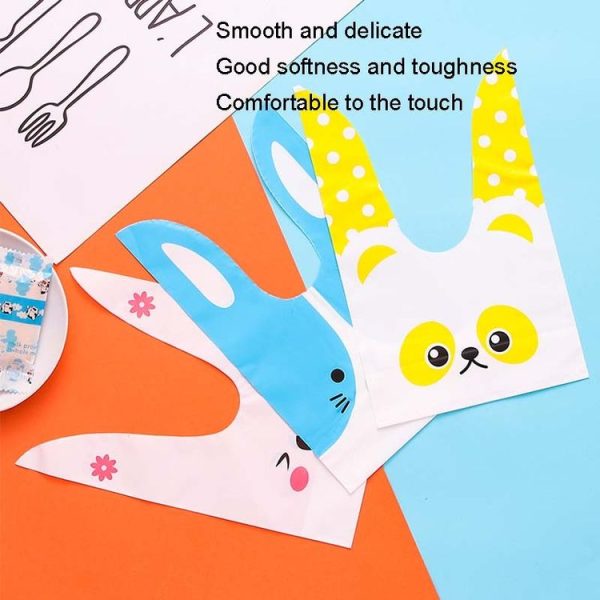 1bag Cartoon Rabbit Ears Gift Packaging Bags Candy Baking Snowflake Cookies Bags, Size: 13x23cm (Blue Cat) - Image 3