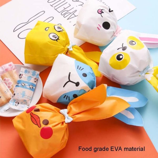 1bag Cartoon Rabbit Ears Gift Packaging Bags Candy Baking Snowflake Cookies Bags, Size: 13x23cm (Blue Cat) - Image 4