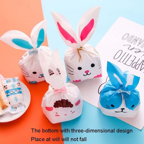 1bag Cartoon Rabbit Ears Gift Packaging Bags Candy Baking Snowflake Cookies Bags, Size: 13x23cm (Blue Cat) - Image 5