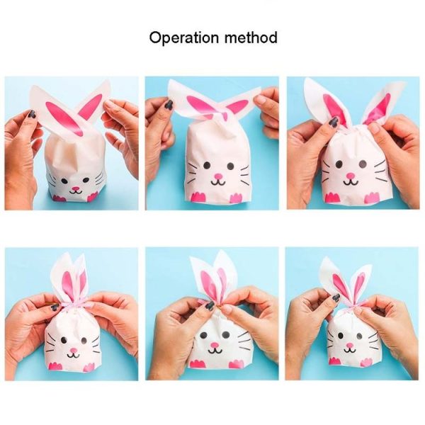 1bag Cartoon Rabbit Ears Gift Packaging Bags Candy Baking Snowflake Cookies Bags, Size: 13x23cm (Blue Cat) - Image 6