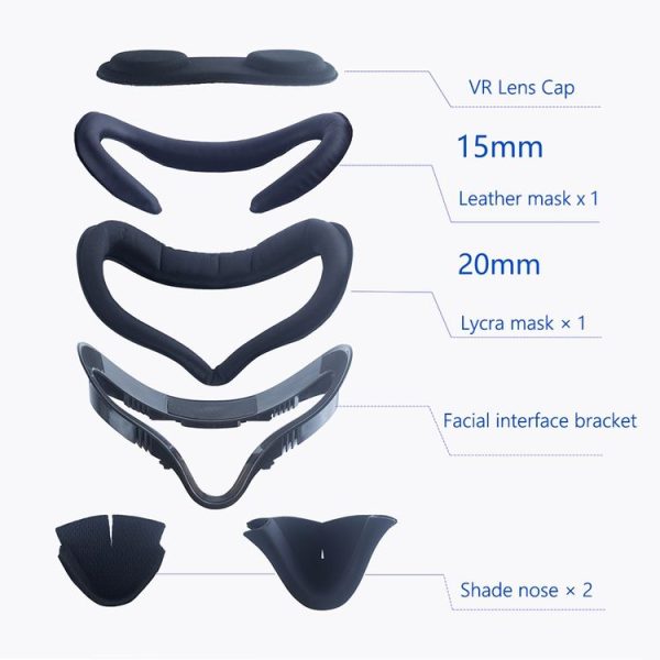 Meta Quest 2 VR Headset 6pcs / set Replacement Face Eye Pad Cushion (Black) - Image 6