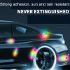 Car Door Anti-Collision Scrape And Rearview Mirror Colorful Safety Warning Reflective Sticker, Style: Glue Model Colorful Flames - Image 4