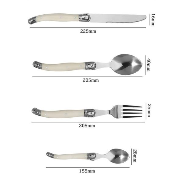 Stainless Steel Knife Fork Spoon Set Plastic Handle Western Tableware, Specification: 6 Tea Spoons - Image 3
