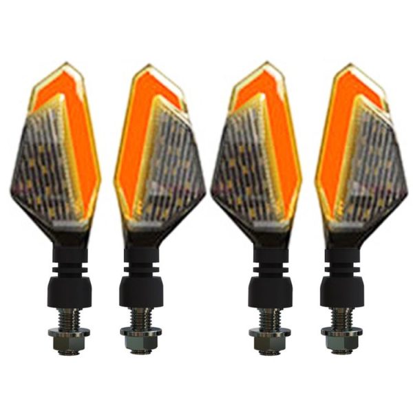 MK-236 4pcs 22LED Motorcycle V Line Two Color Turning Light Signal Angle Light (Yellow Red)