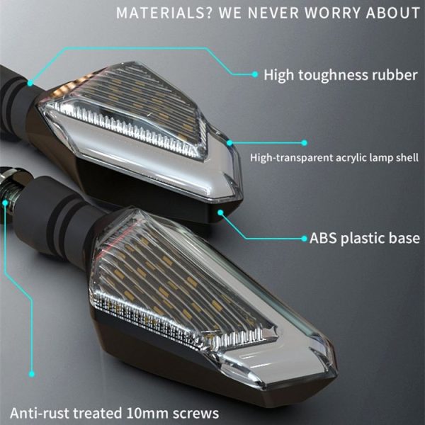 MK-236 4pcs 22LED Motorcycle V Line Two Color Turning Light Signal Angle Light (Yellow Red) - Image 4